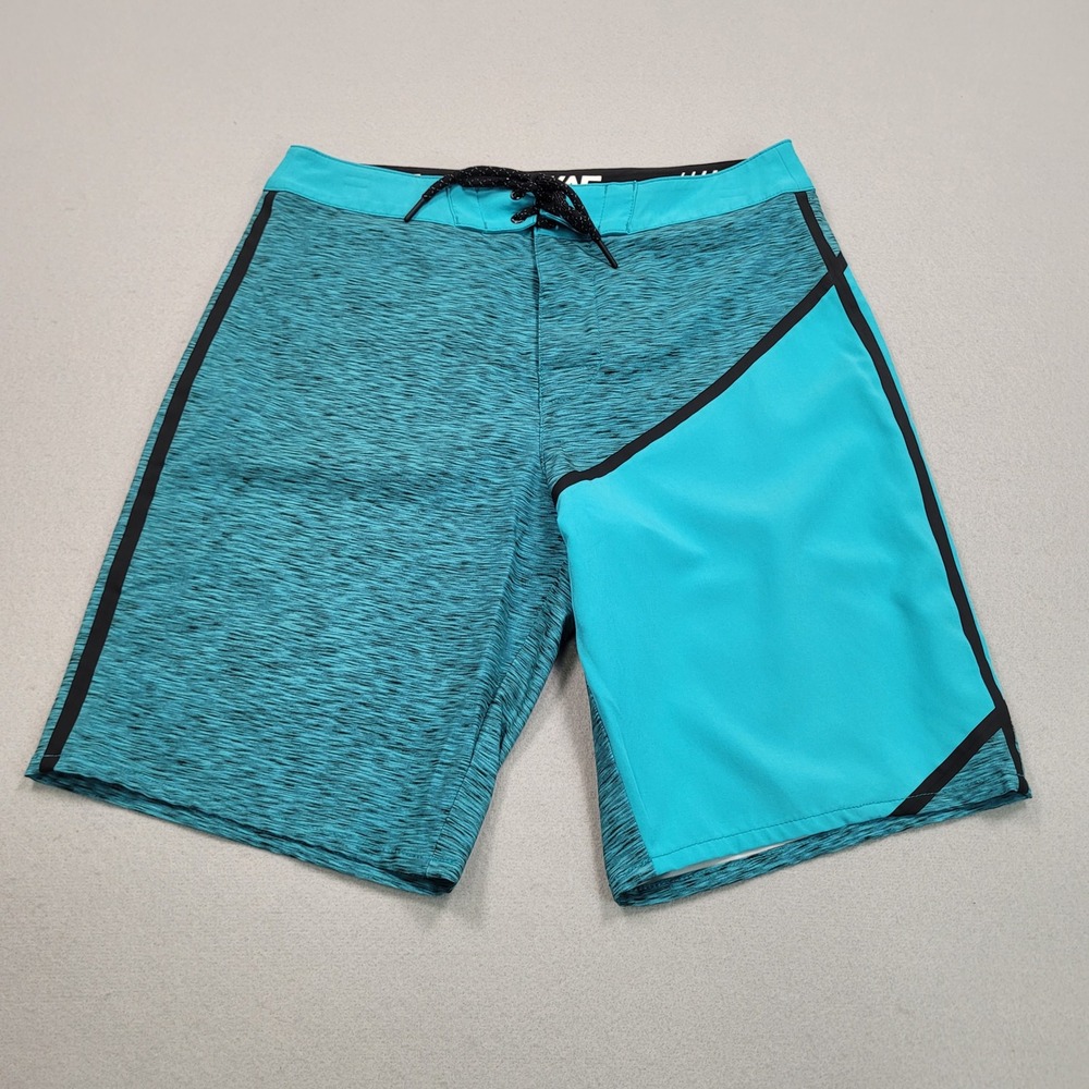 American Eagle Mens Teal Space Dye Board Shorts Swim Trunks‎ Size S AE Logo